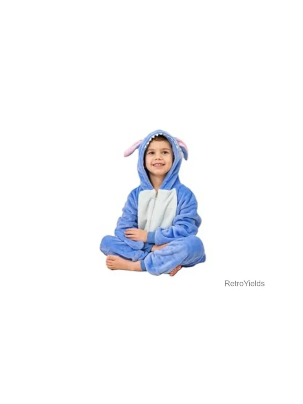Flannel Onesie Pajamas Animal Costume with Hood & Pockets Kids Sleepwear